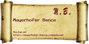 Mayerhofer Bence névjegykártya