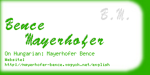 bence mayerhofer business card